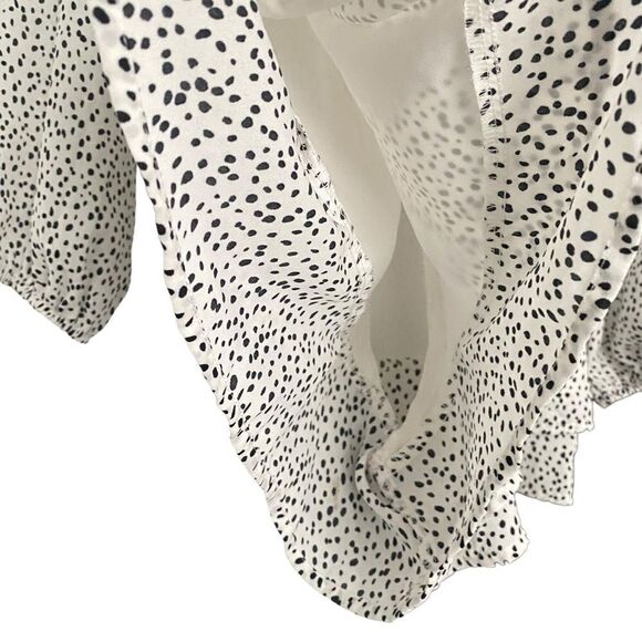 Forever 21 Polka Dot LongSleeved Sheer Blouse Shorts Jumpsuit Romper - Picture 5 of 8